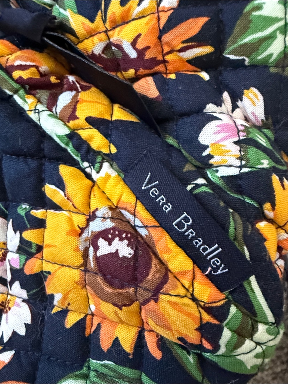 Vera Bradley 4 piece backpackset Sunflower Quilted Backpack in Black and Yellow - Picture 6 of 10
